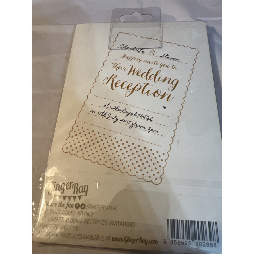 Ginger Ray Reception Invitations - Picture 2 of 2